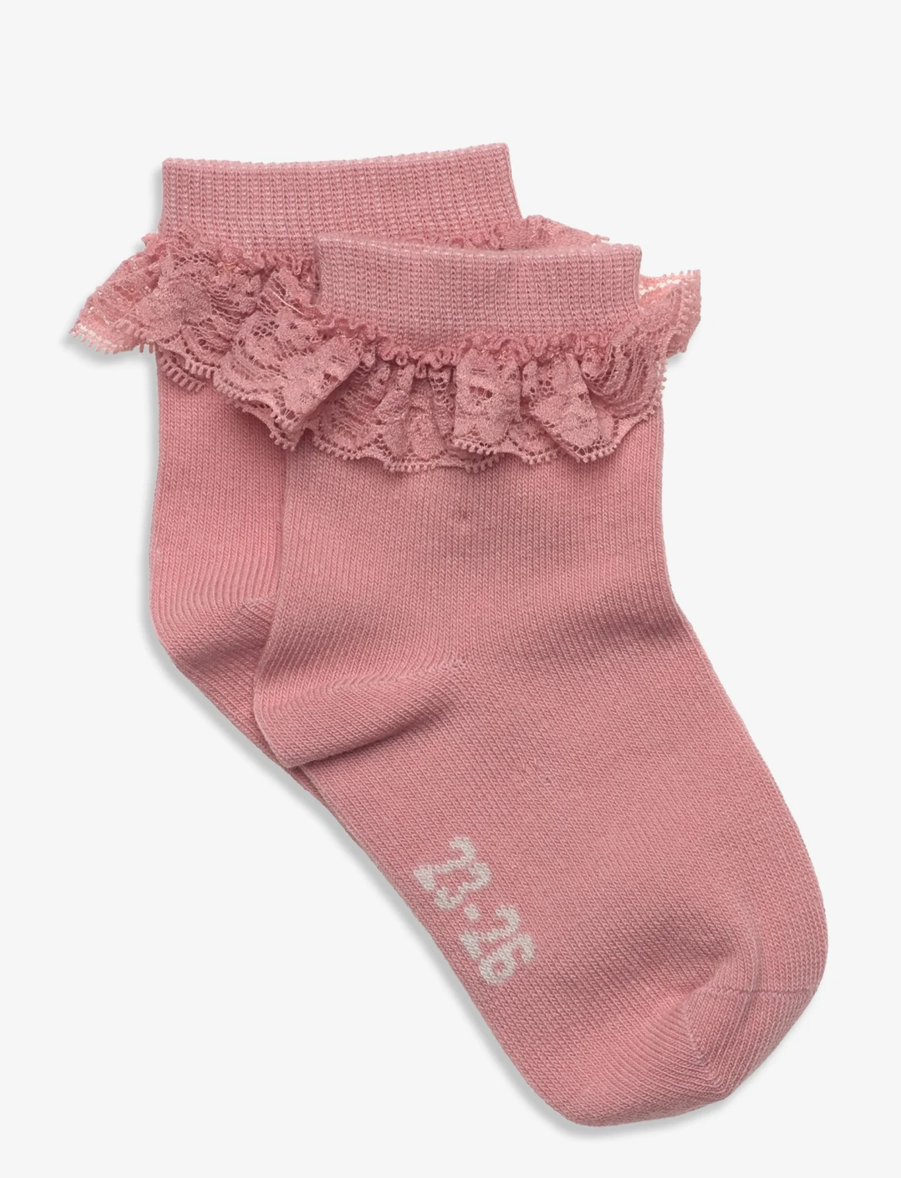 Minymo - Ankle Sock w. Lace - laveste priser - ash rose - 0