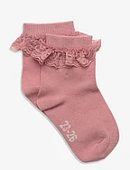 Ankle Sock w. Lace - ASH ROSE
