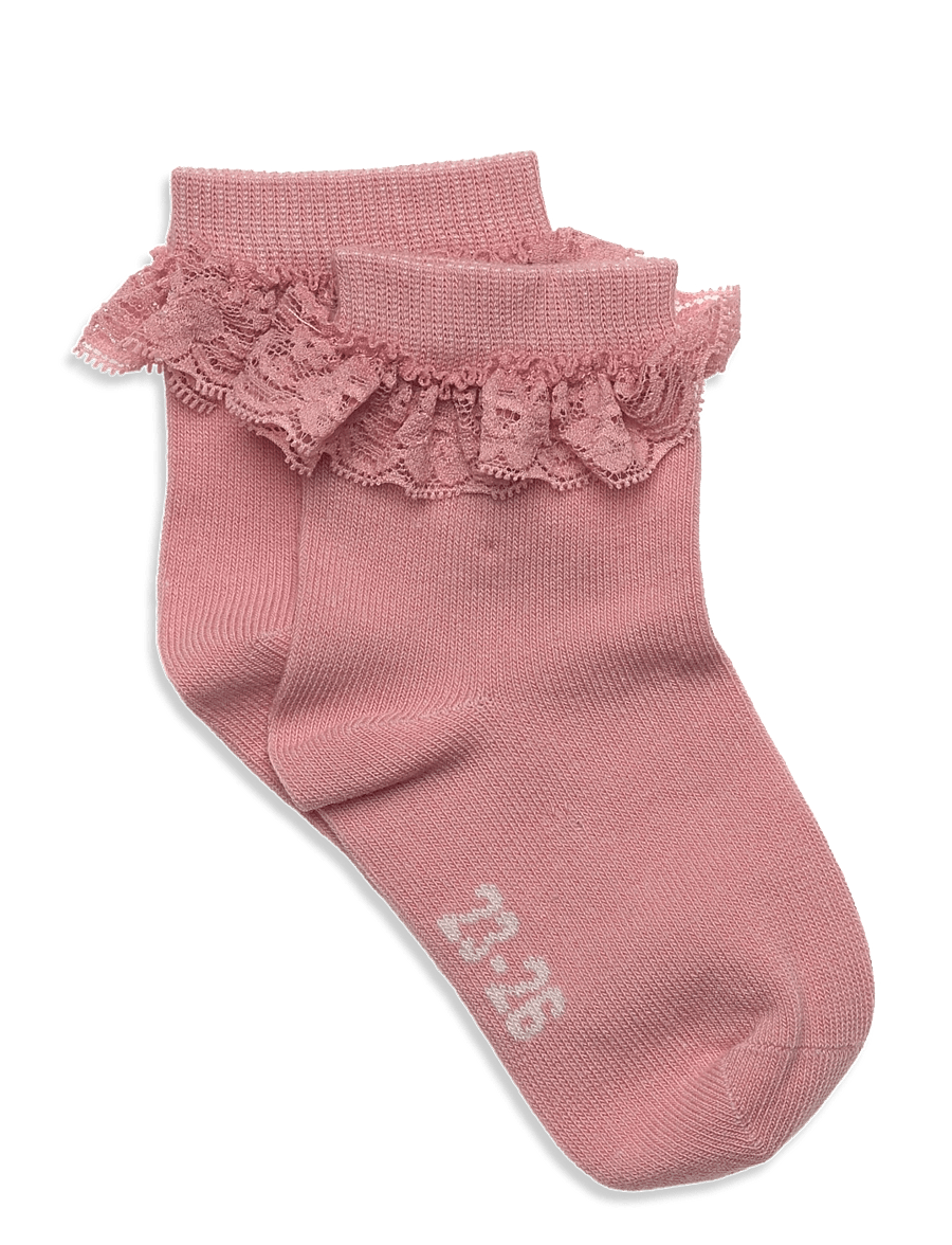 Minymo - Ankle Sock w. Lace - strümpfe - ash rose - 0