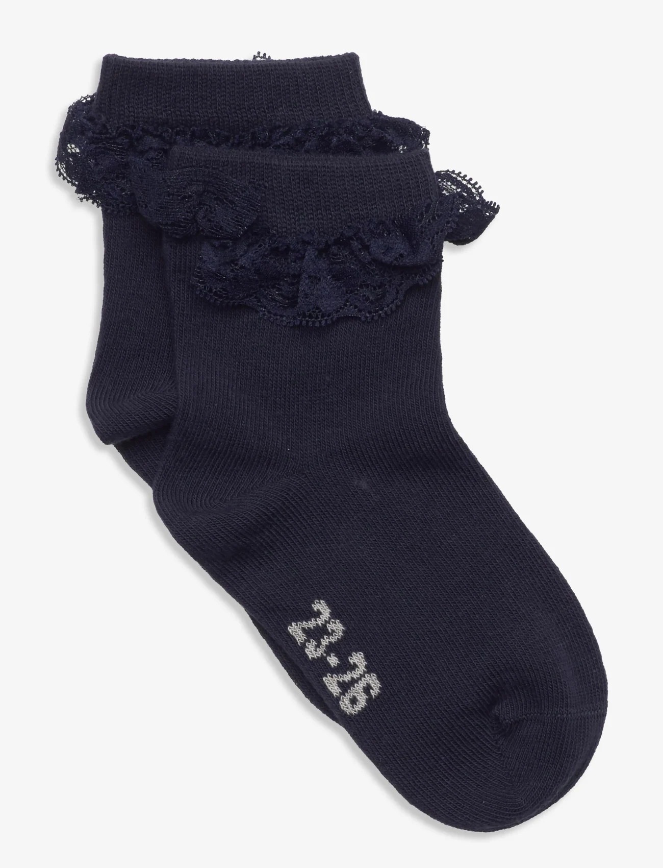 Minymo - Ankle Sock w. Lace - najniższe ceny - dark navy - 0