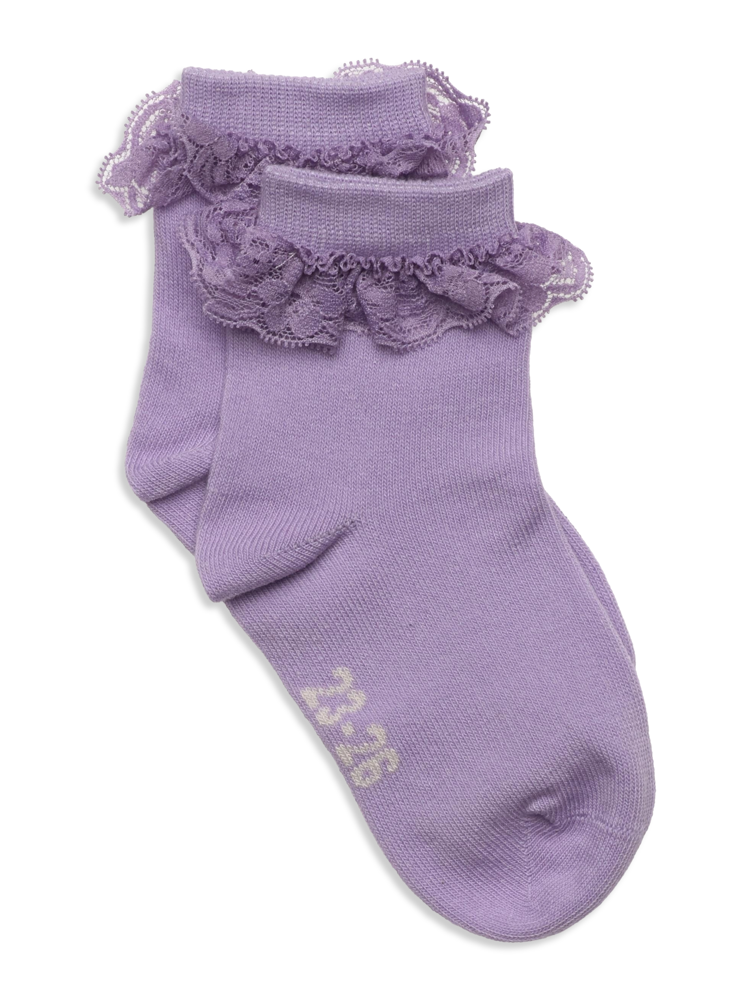Minymo Ankle Sock W. Lace, 15/18, Purple, Sokker & Strømpebukser > Sokker, Børn