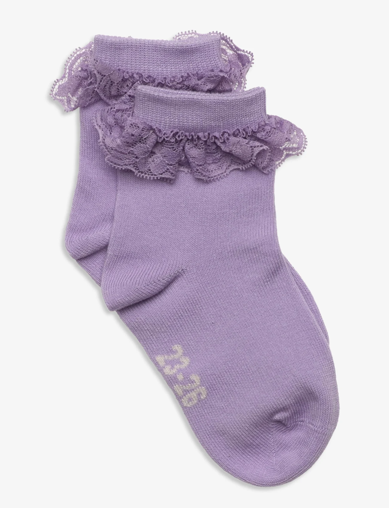 Minymo - Ankle Sock w. Lace - laveste priser - lavender - 0