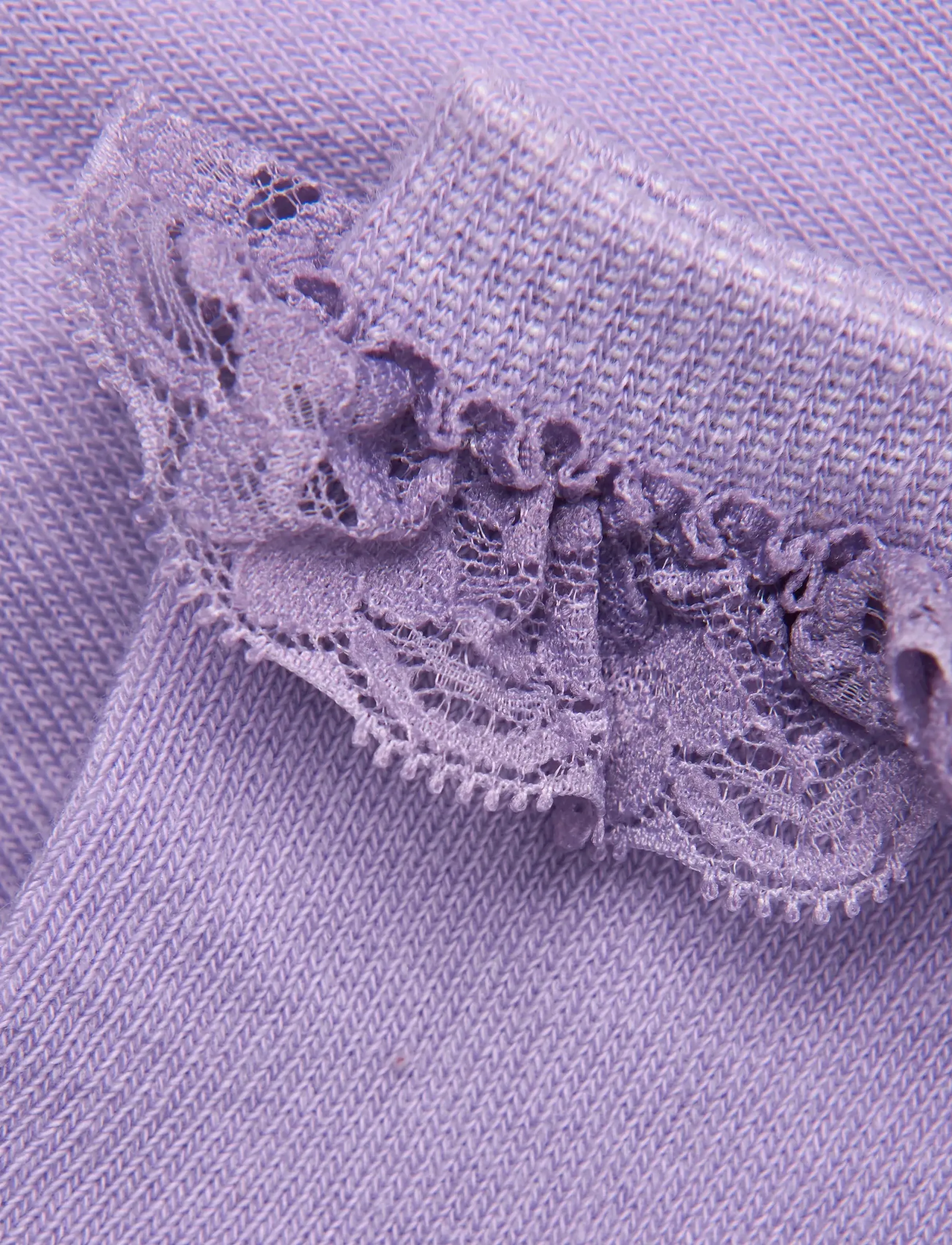 Minymo - Ankle Sock w. Lace - laveste priser - lavender - 1