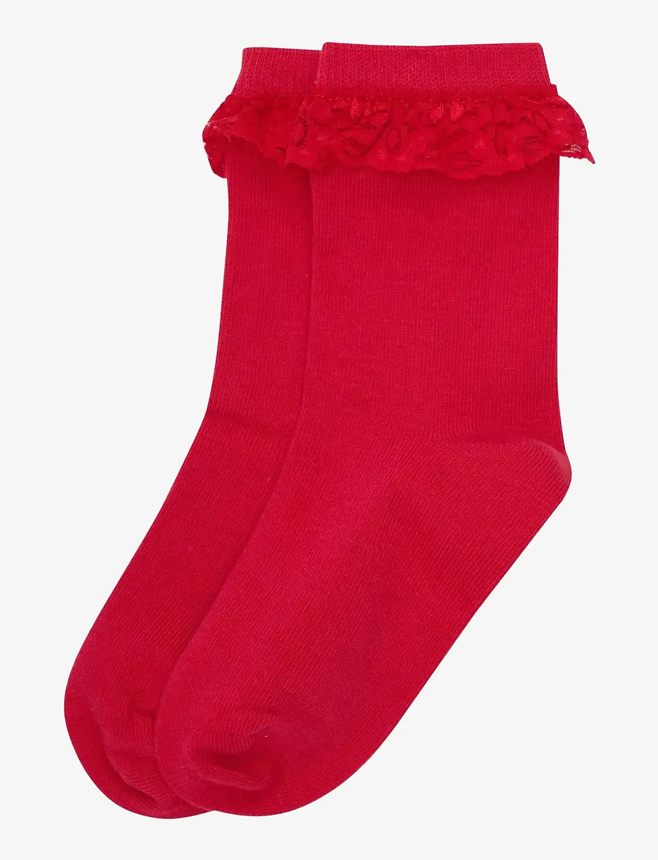 Minymo - Ankle Sock w. Lace - laveste priser - red - 1