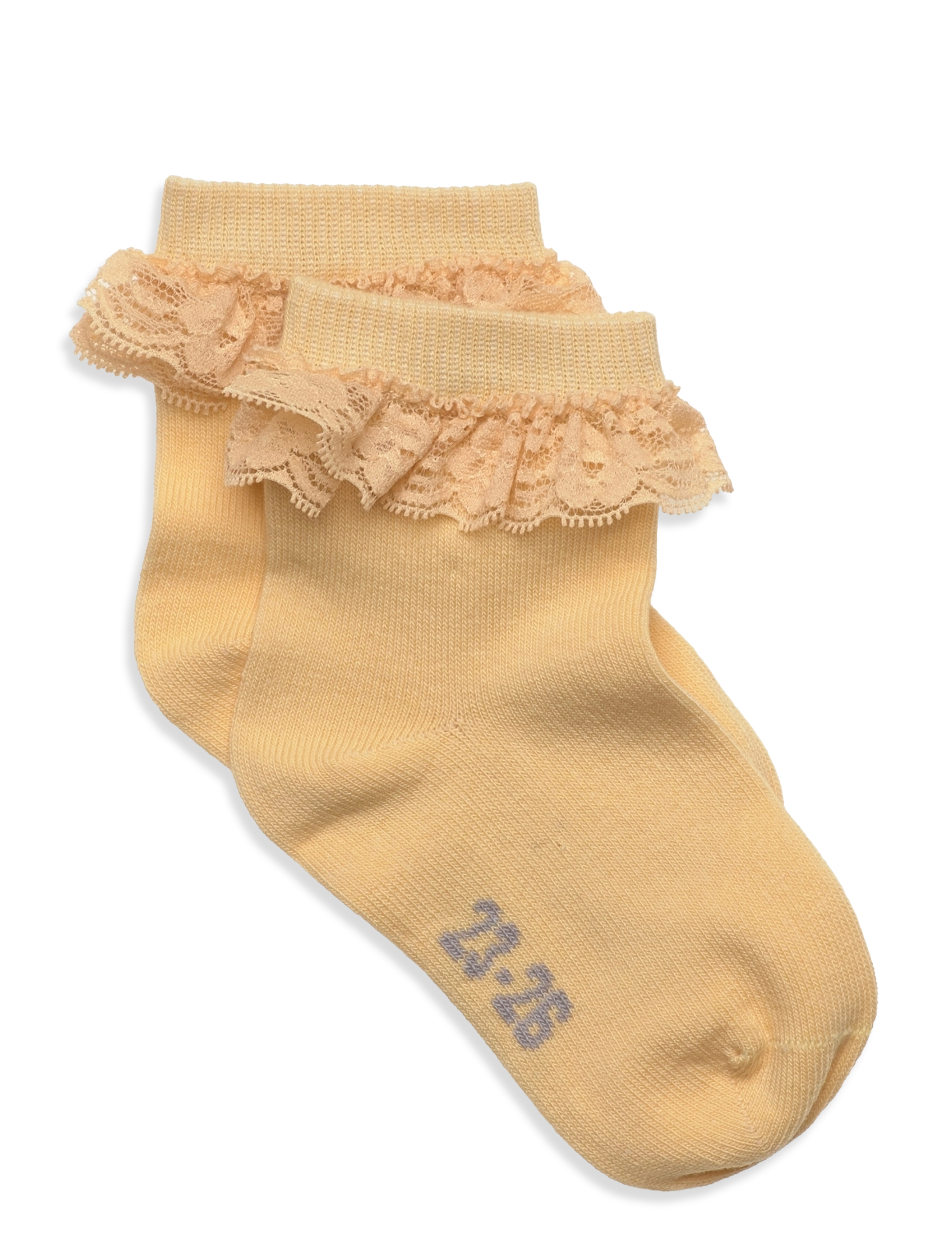 Minymo Ankle Sock W. Lace, 23/26, Yellow, Sokker & Strømpebukser > Sokker, Børn