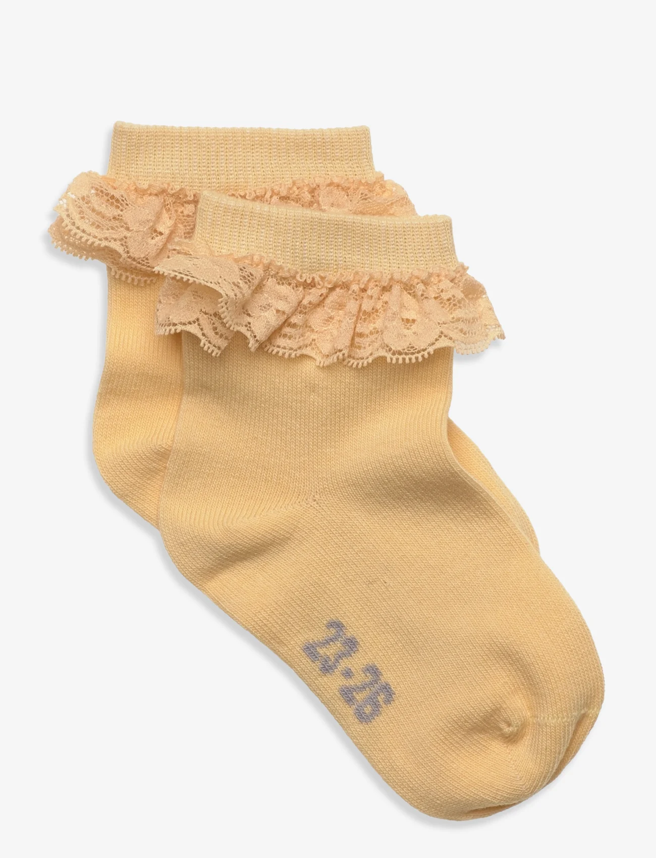 Minymo - Ankle Sock w. Lace - najniższe ceny - straw - 0
