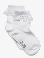Ankle Sock w. Lace - WHITE