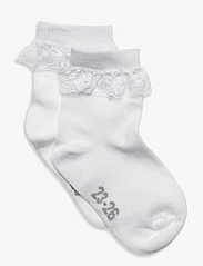 Minymo - Ankle Sock w. Lace - laagste prijzen - white - 0