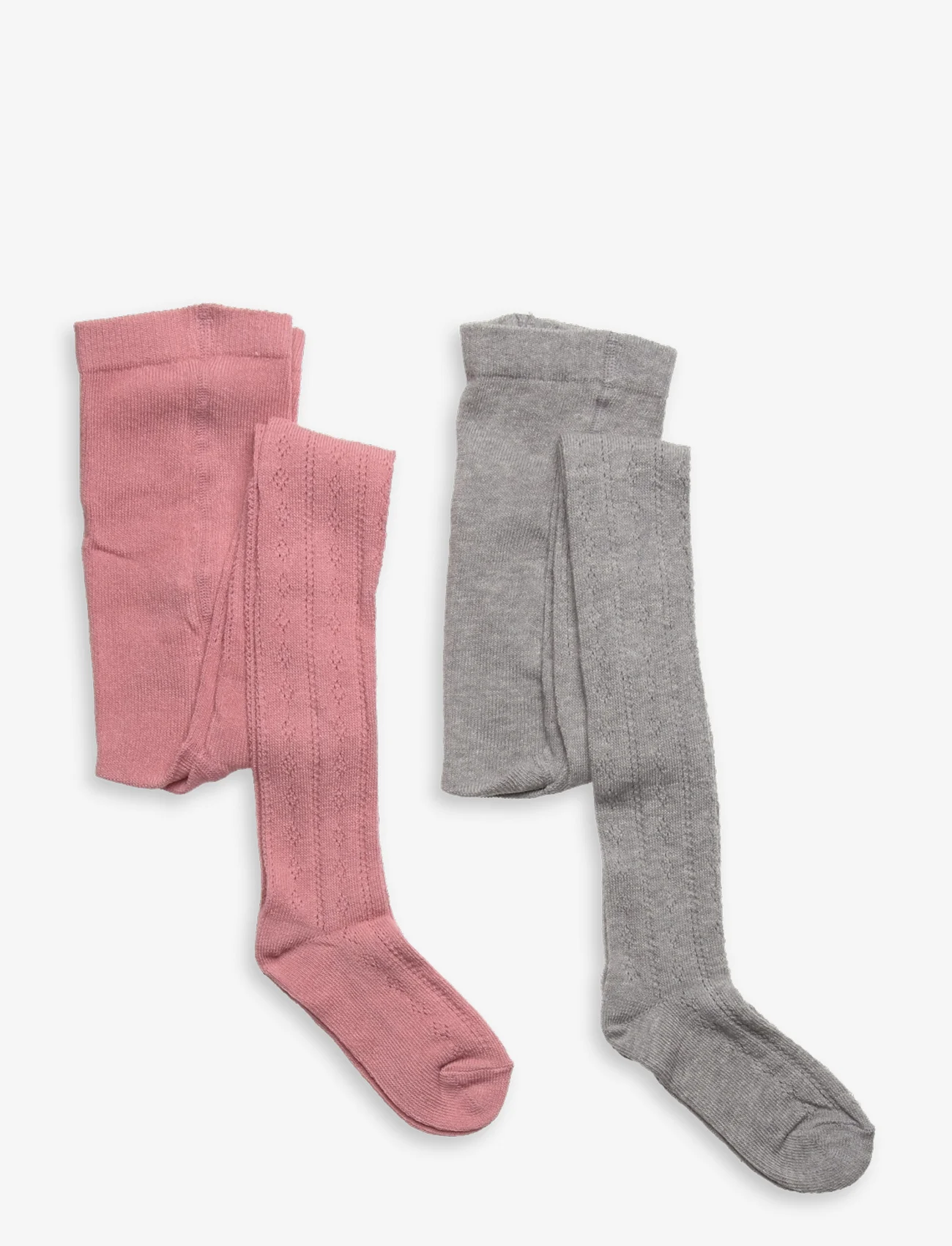 Minymo - Stockings Pointelle (2-pack) - laagste prijzen - light grey melange - 0