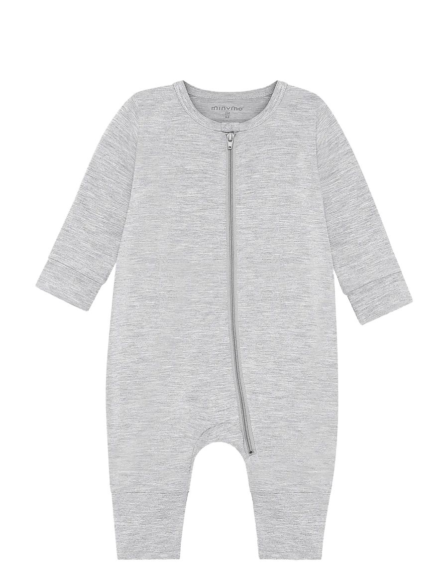 Minymo - Nightsuit LS - schlafoveralls - mediumgreymelange - 0
