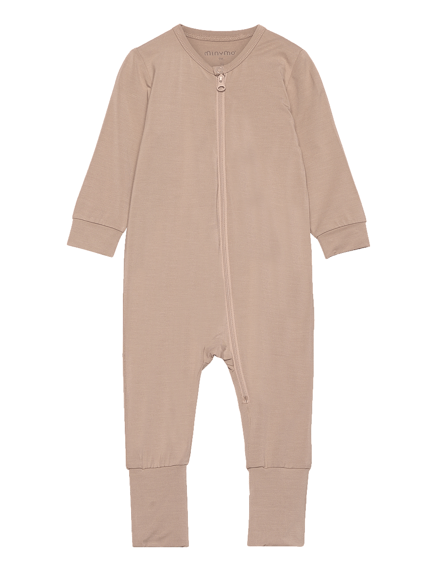 Minymo - Nightsuit LS - sovoveraller - simply taupe - 0