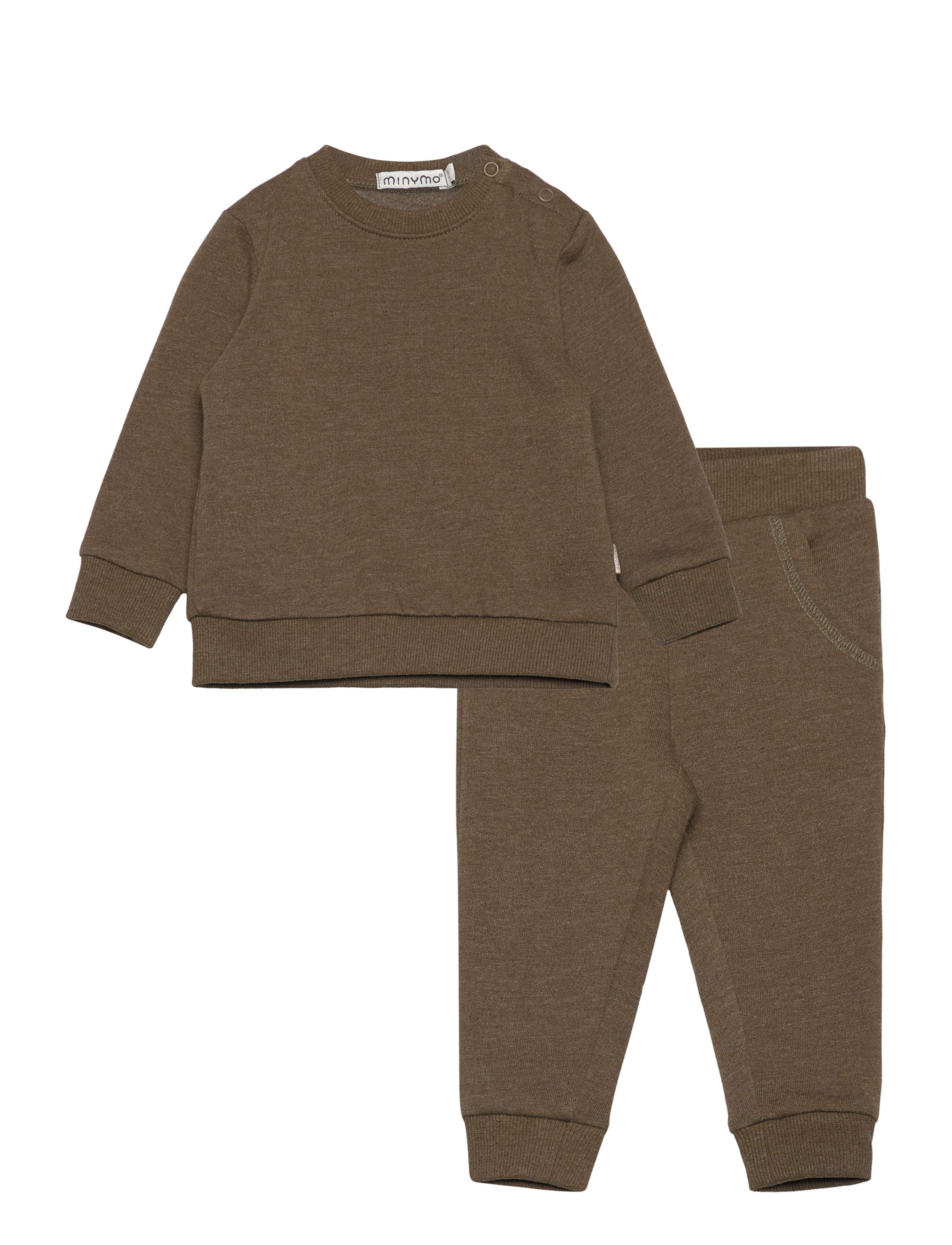 Minymo Sweat Set (2-Pcs), 56, Brown, Sæt > Joggingtøj, Børn