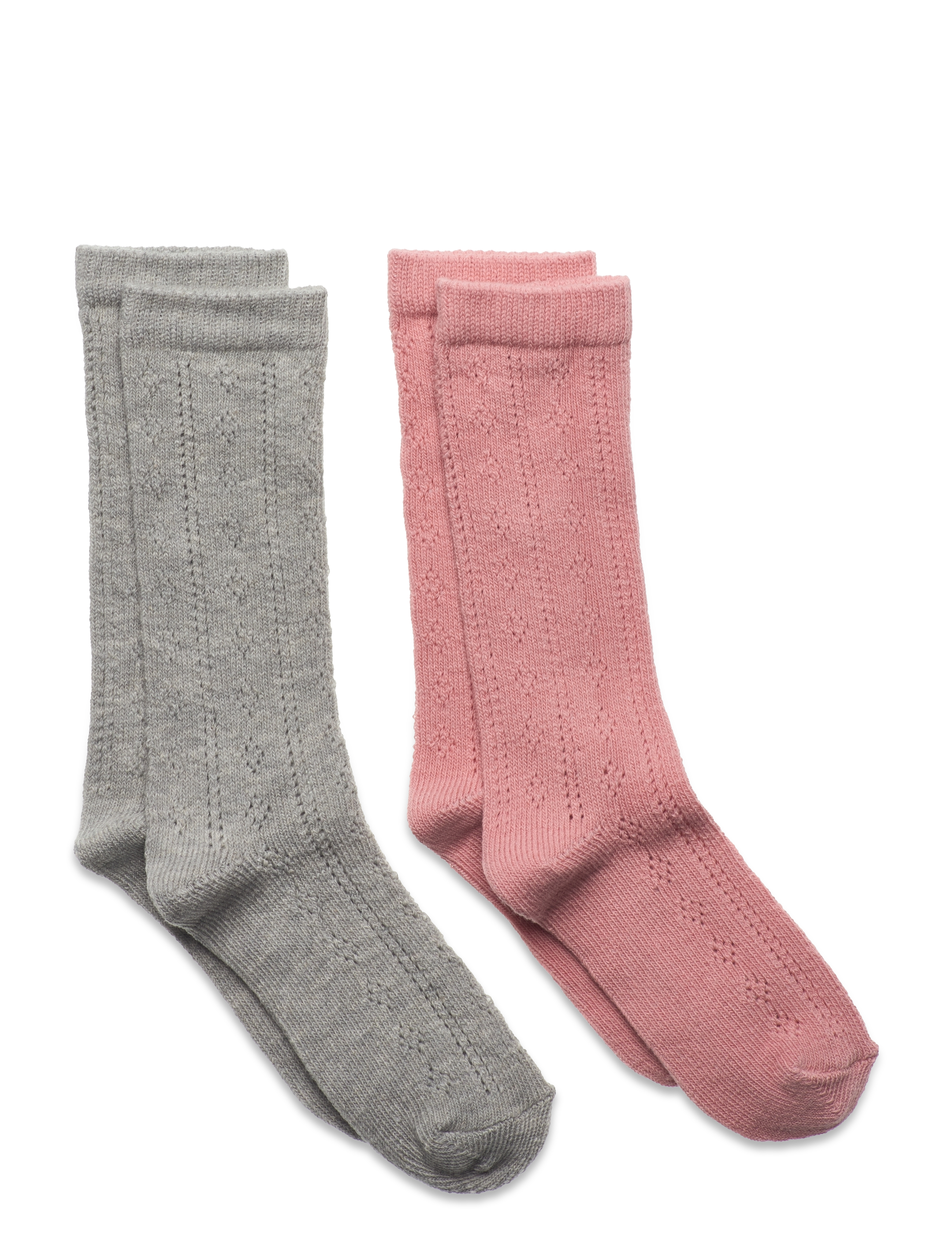 Minymo Knee Socks Pointelle (2-Pack), 19/22, Multi/patterned, Sokker & Strømpebukser > Sokker, Børn