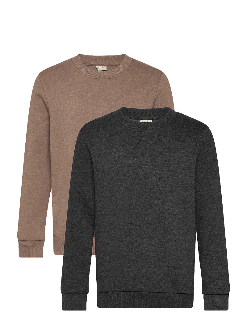 Minymo - Sweatshirt (2-pack) - sweatshirts - fossil - 0