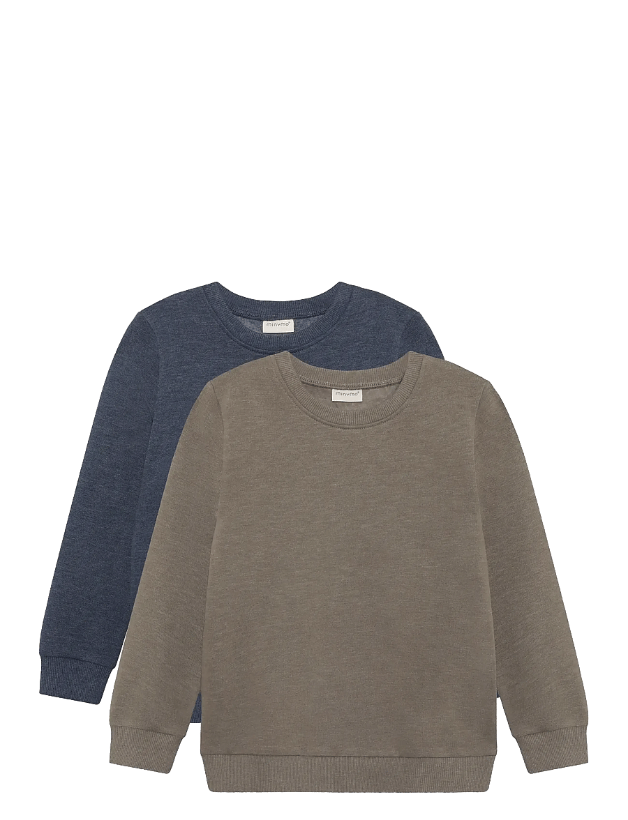 Minymo - Sweatshirt (2-pack) - dressipluusid - vetiver - 0