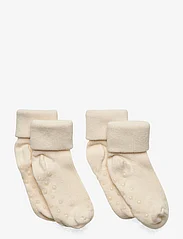 Minymo - Baby rib sock w. ABS (2-pack) - laveste priser - offwhite - 0