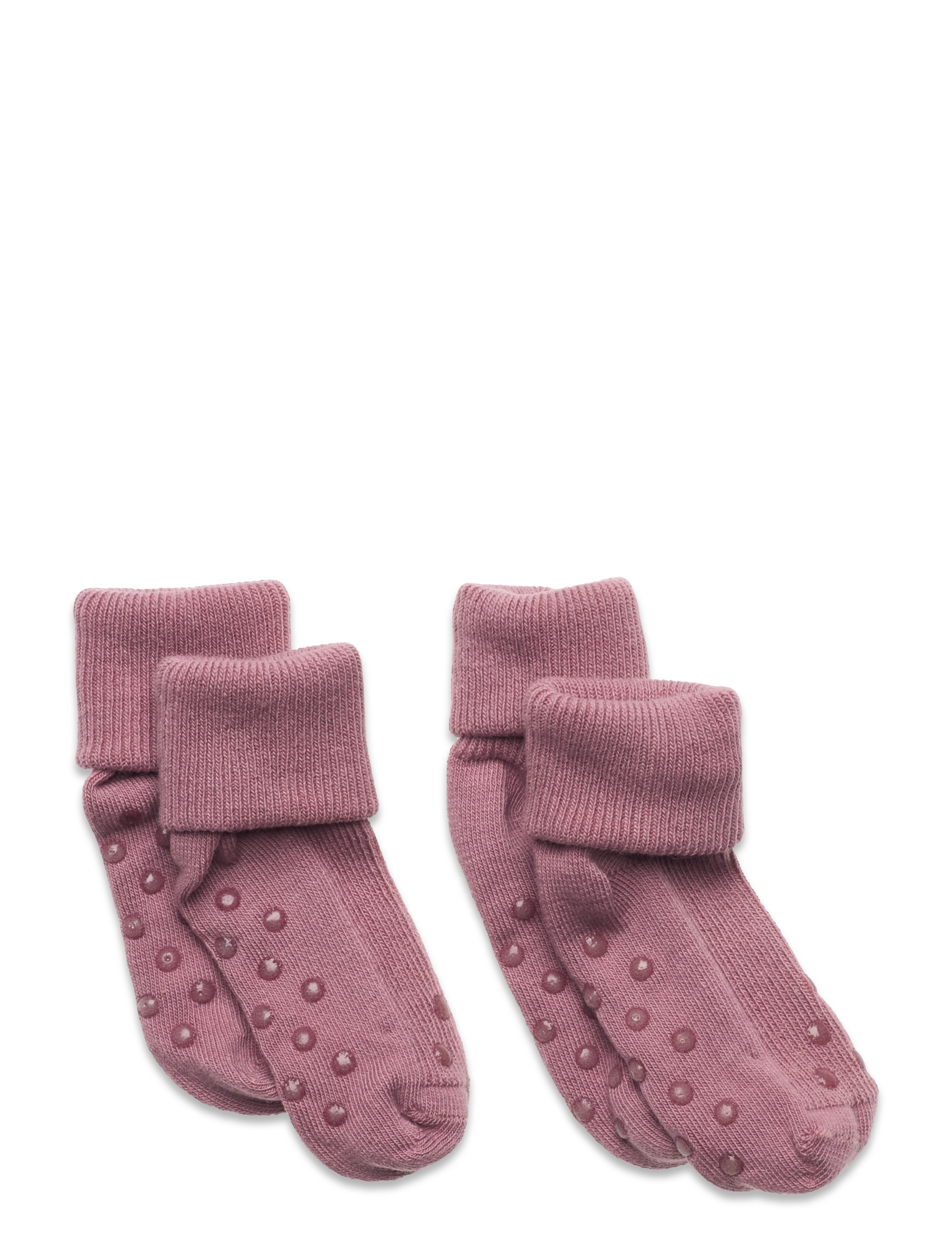 Minymo Baby rib sock w. ABS (2-pack) - Minymo - ORCHID HAZE / pink/rose