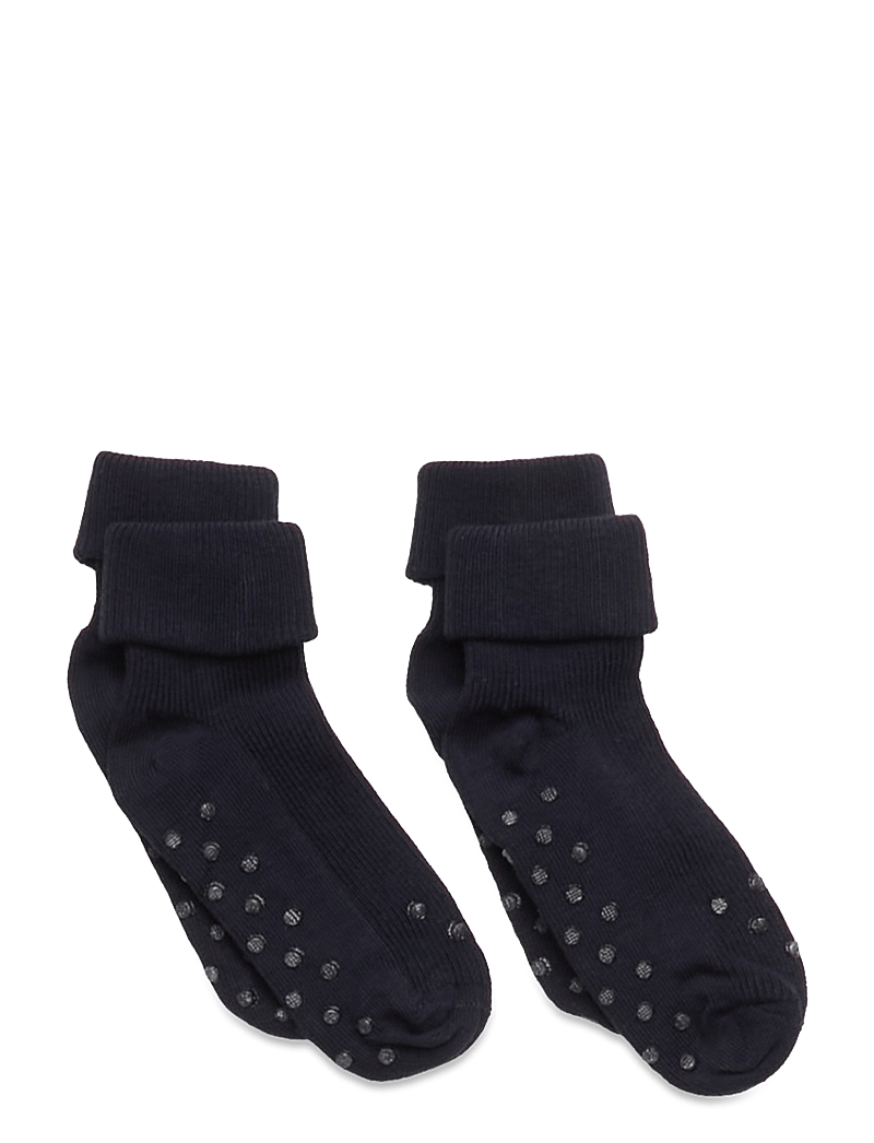 Minymo - Baby rib sock w. ABS (2-pack) - anti-rutsch socken - total eclipse - 0