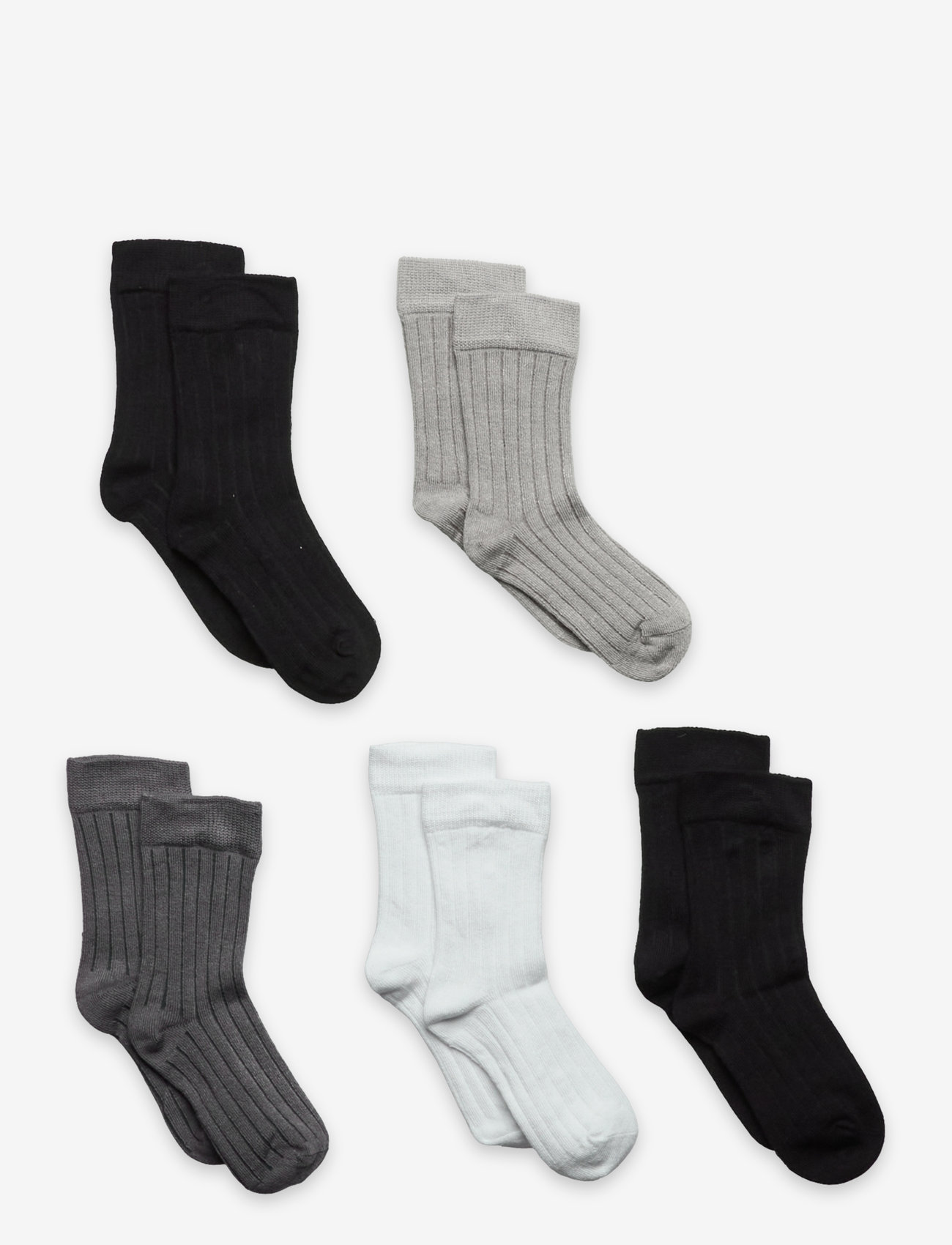 Minymo - Ankle sock - rib (5-pack) - sokker - black - 0