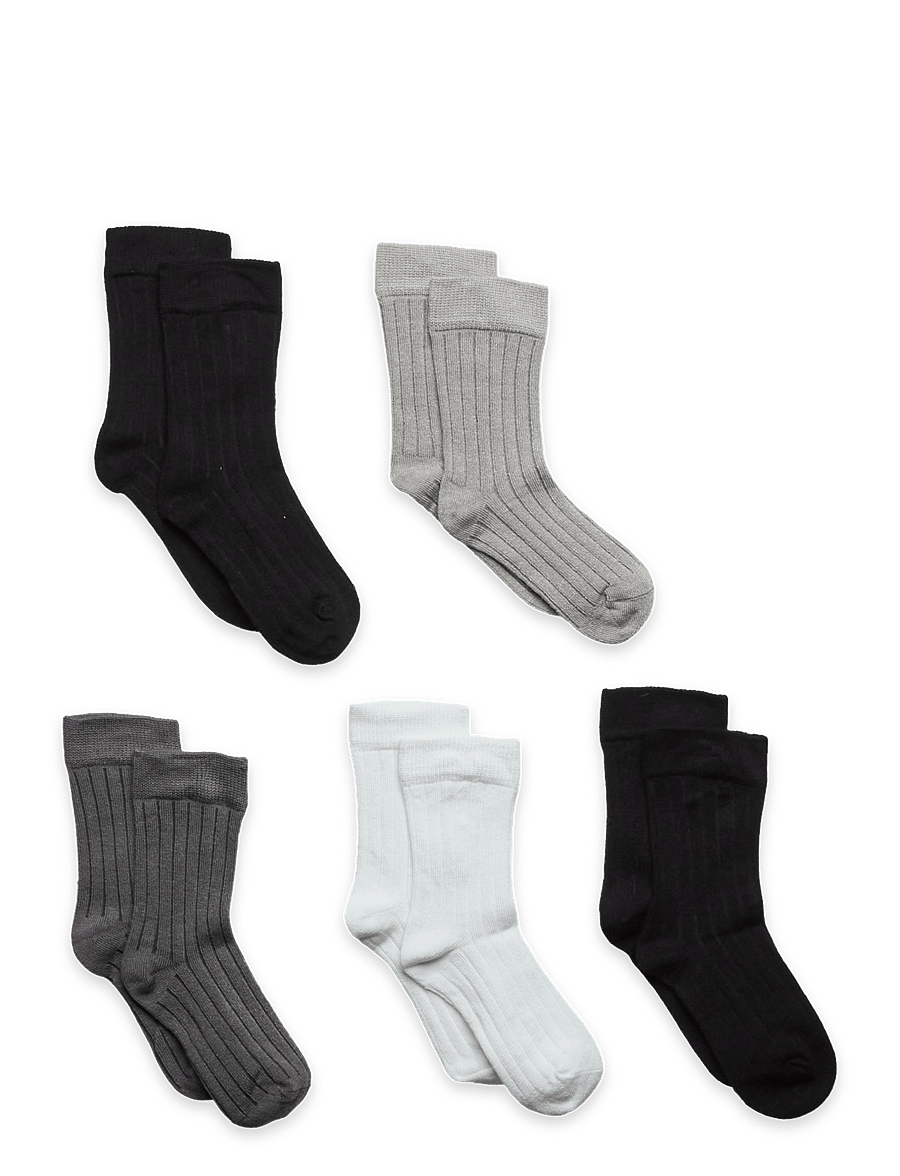 Minymo - Ankle sock - rib (5-pack) - strømper - black - 0