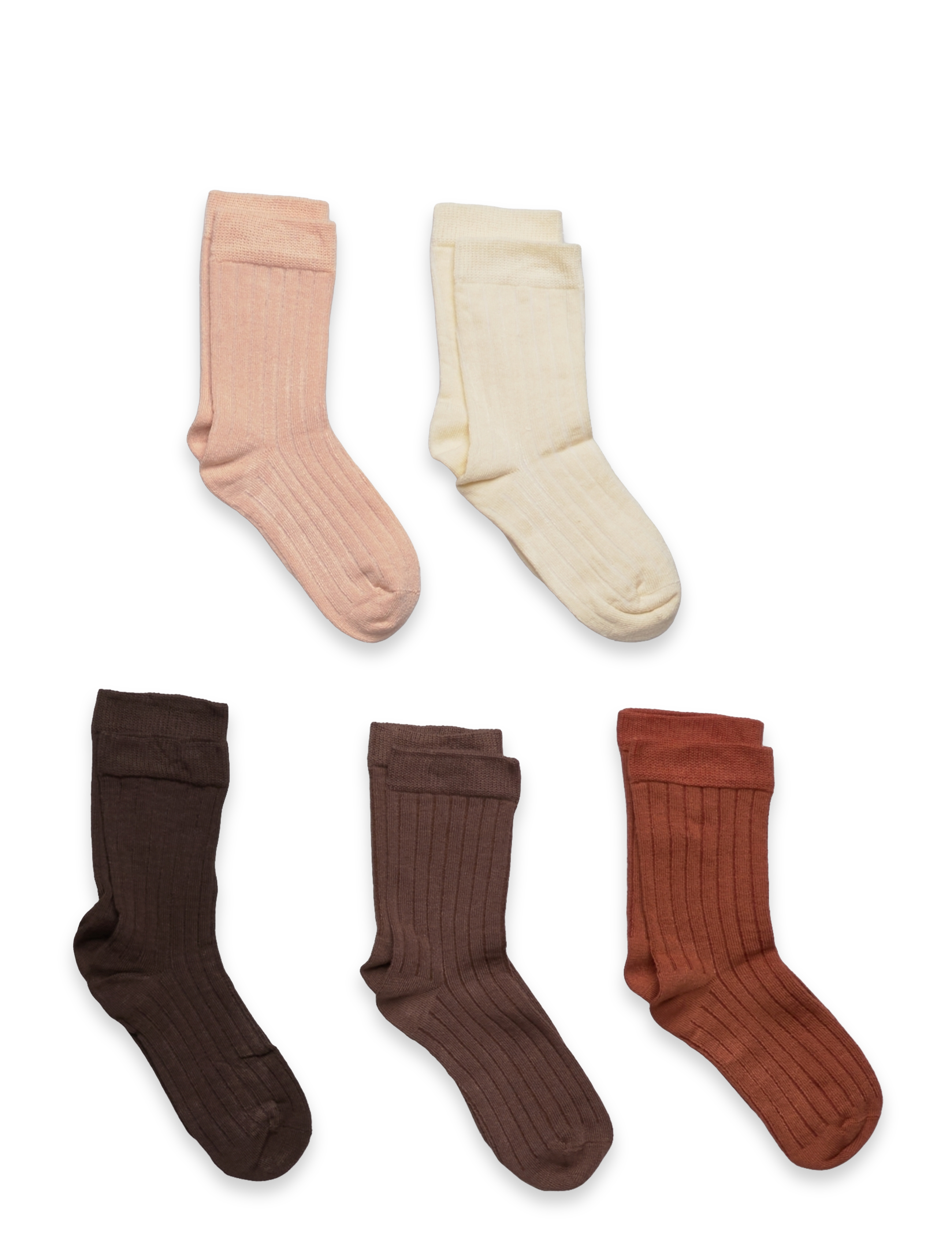 Minymo Ankle Sock Rib (5-Pack), 19 , Socken & Strumpfhosen, Mehrfarbig/gemustert - Socks, Kinder