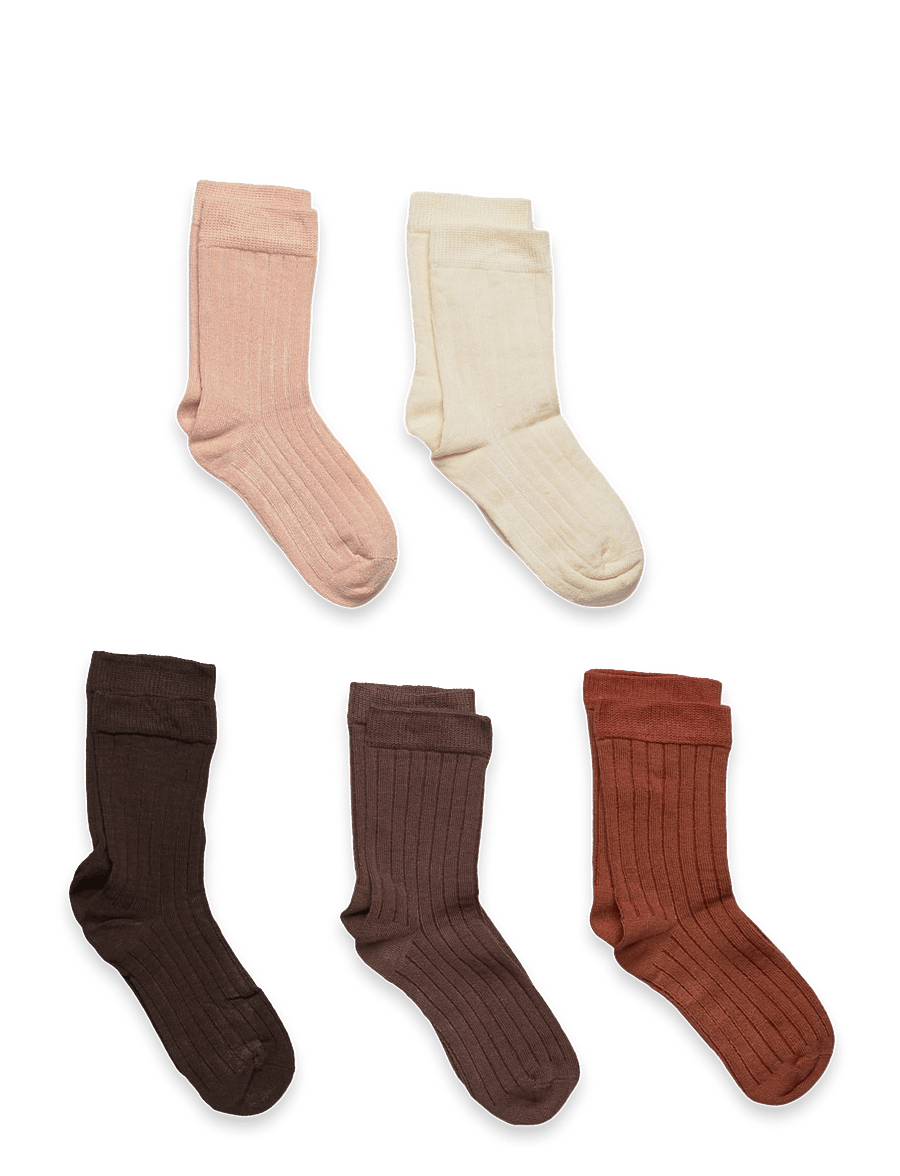 Minymo - Ankle sock - rib (5-pack) - strümpfe - cocoa brown - 0