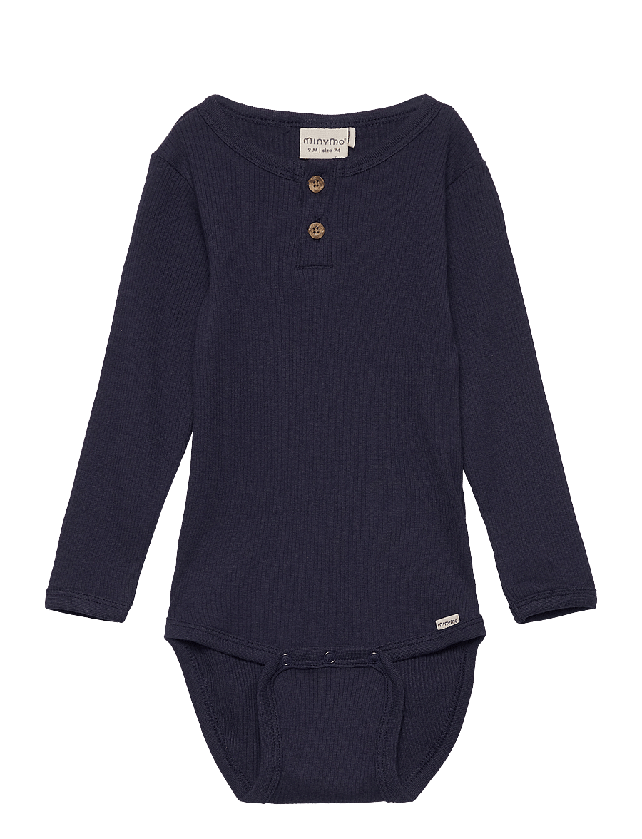 Minymo - Body LS Rib - langärmelige bodys - dark navy - 0