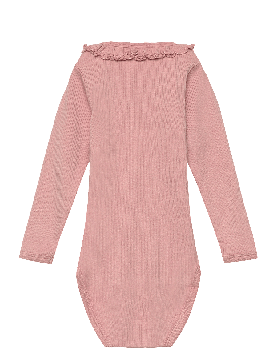 Minymo - Body LS Rib - långärmade bodies - misty rose - 1