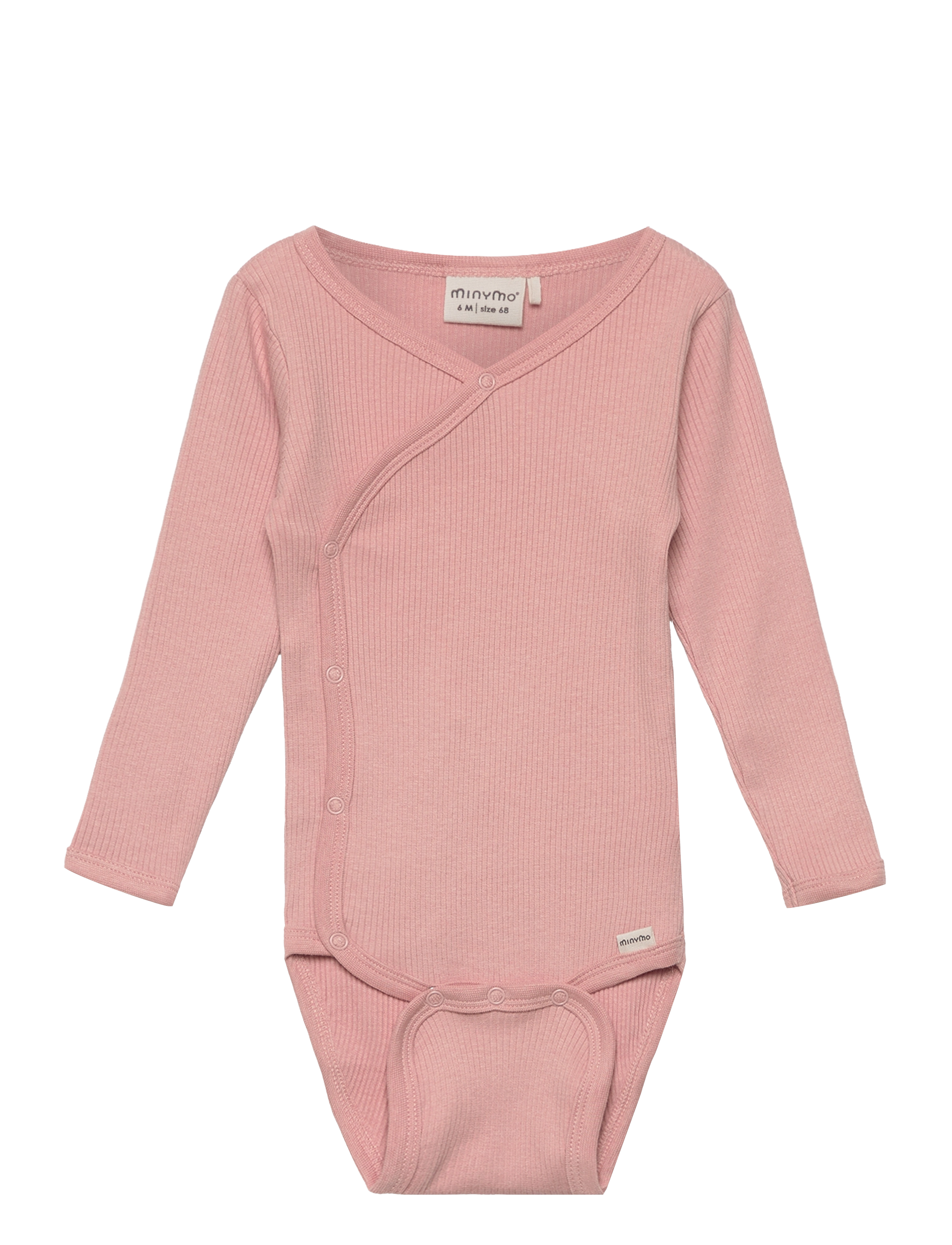 Minymo Wrap Body Ls Rib, 56, Bodys, Rosa - Kinder