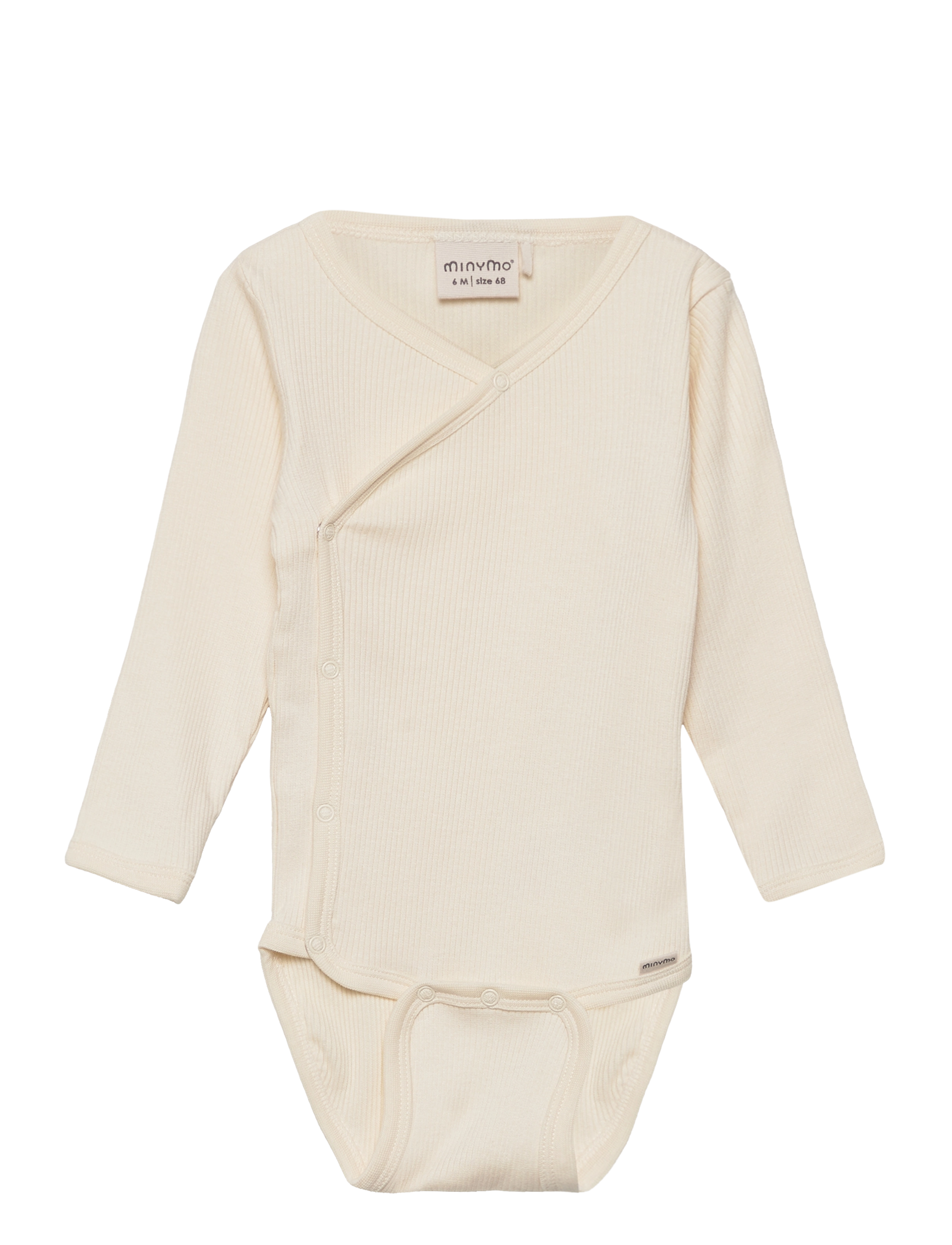 Minymo Wrap Body Ls Rib, 50, Bodys, Creme - Kinder