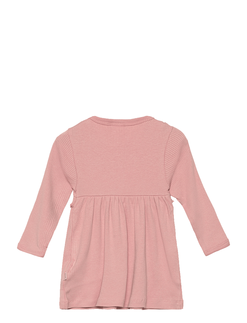Minymo - Dress LS Rib - pikkade varrukatega beebi kleidid - misty rose - 1