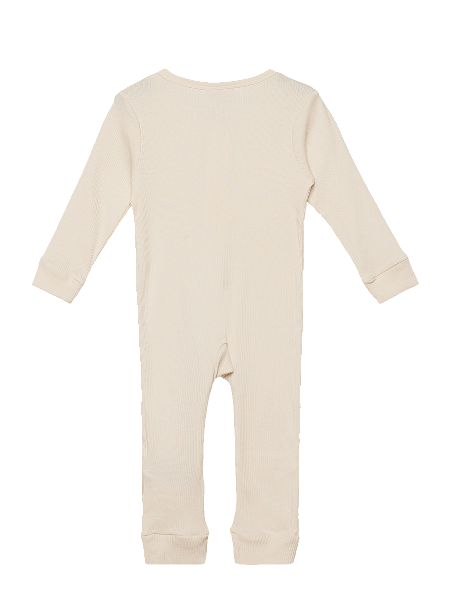 Minymo - Jumpsuit LS Rib - pikkade varrukatega - seedpearl - 1