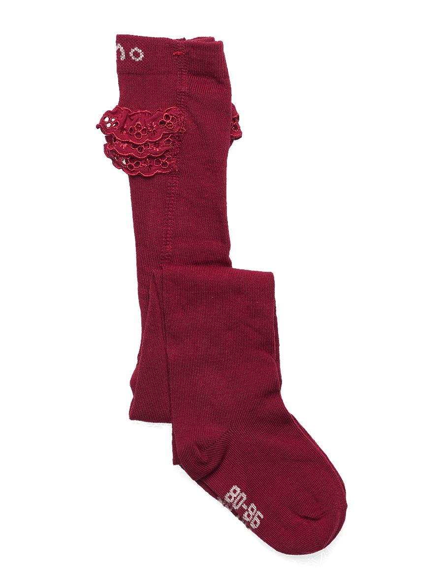 Minymo - Stocking w. Lace - sukkpüksid - rio red - 0
