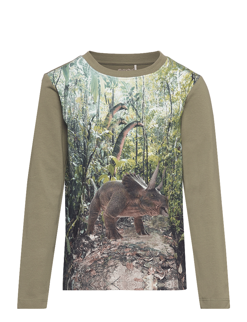 Minymo - T-shirt LS - långärmade t-shirts - deep lichen green - 0