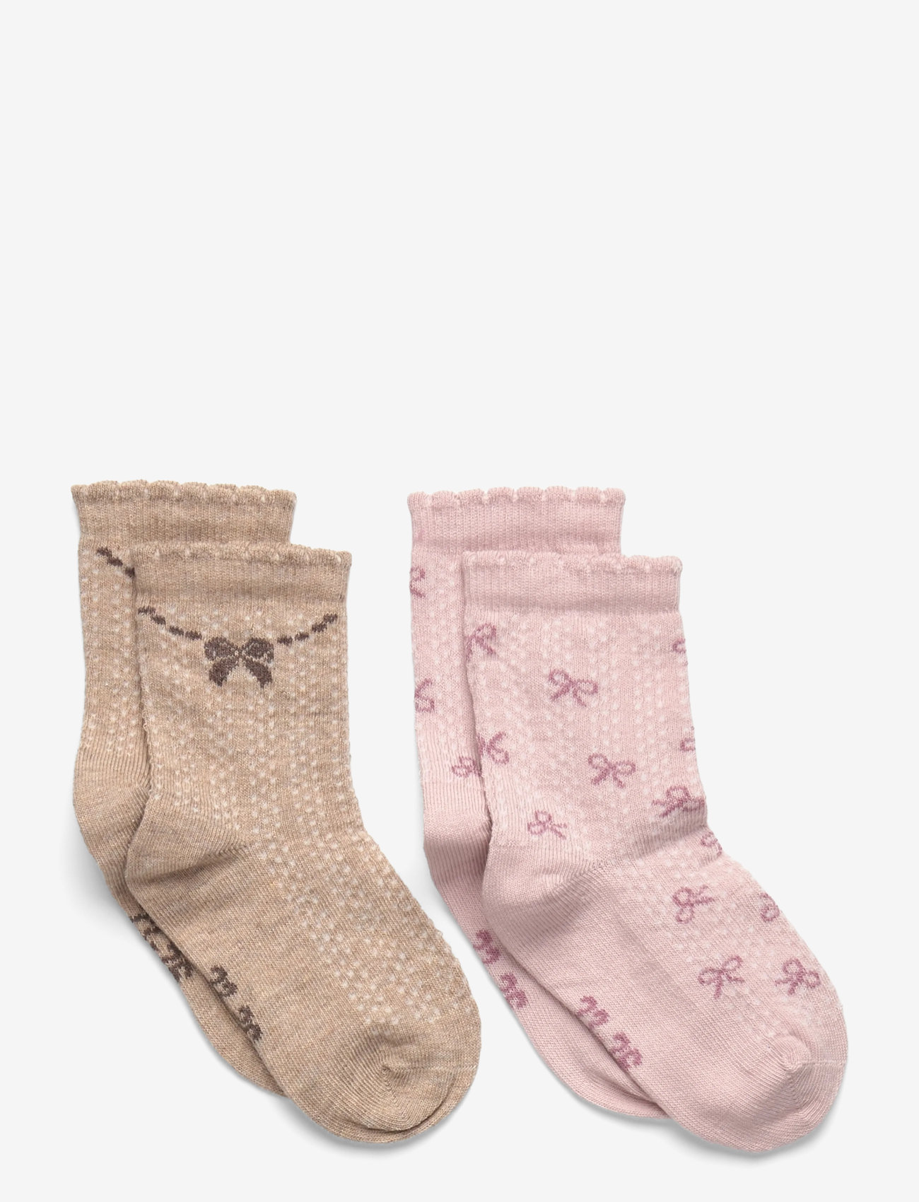 Minymo - Socks w. lettuce edge (2-pack) - strømper - shell - 0