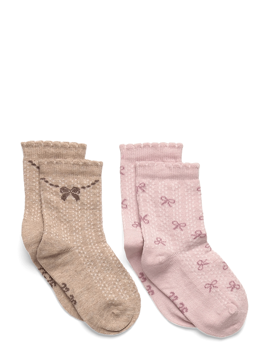 Minymo - Socks w. lettuce edge (2-pack) - strümpfe - shell - 0