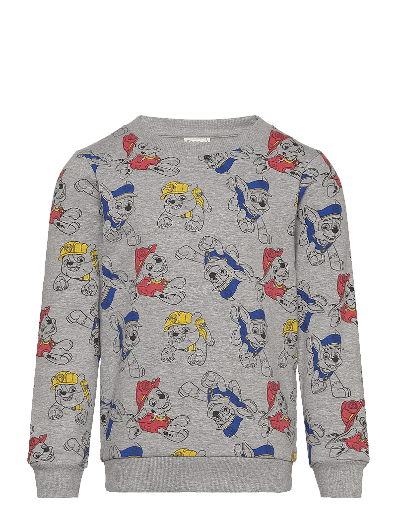 Minymo - Sweatshirt LS AOP - sweatshirts - grey melange - 0