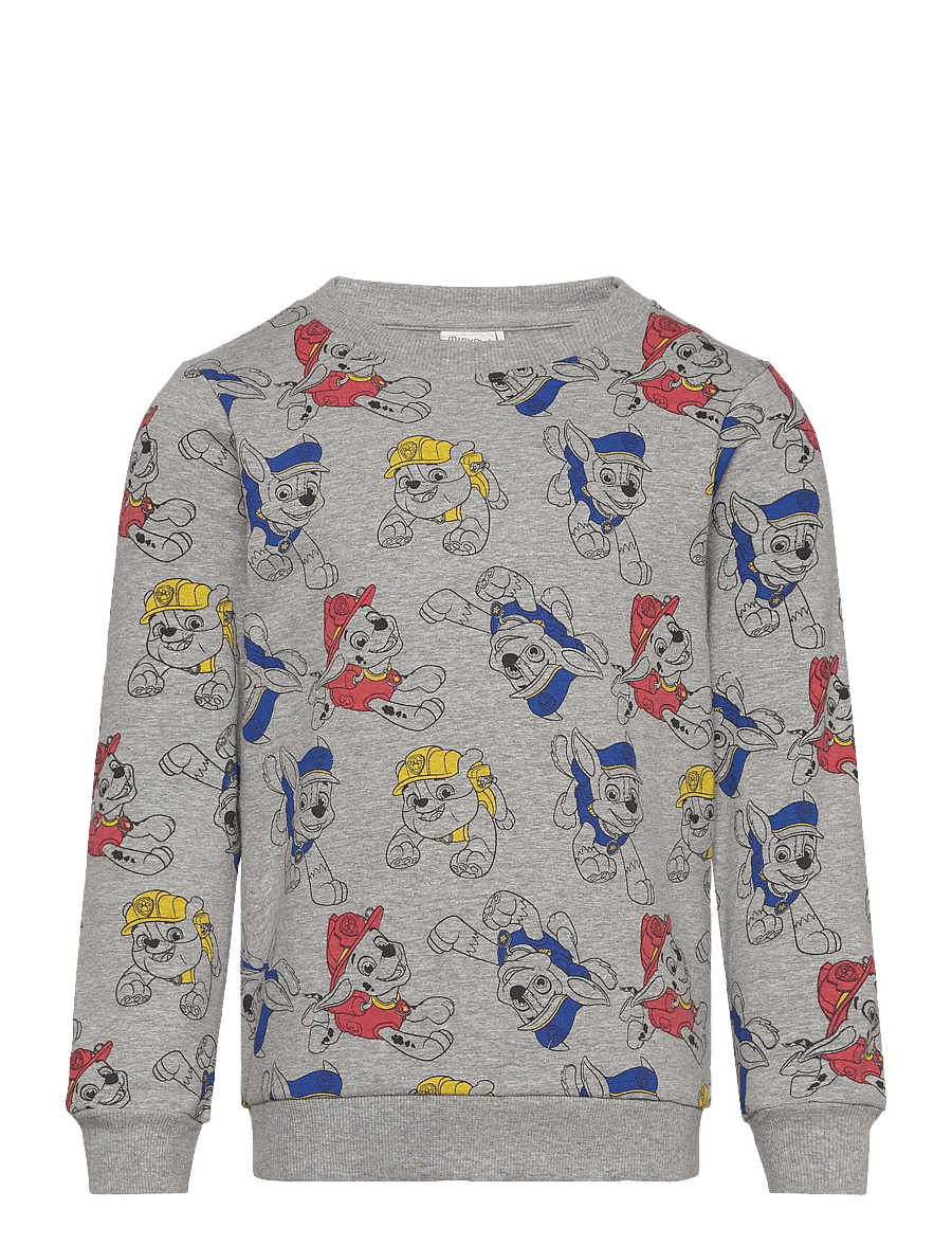 Minymo - Sweatshirt LS AOP - sweatshirts - grey melange - 0
