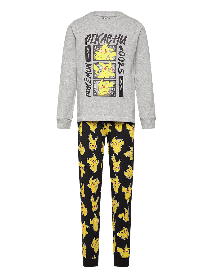 Minymo - Pyjamas LS Set - pyjama-sets - grey melange - 0