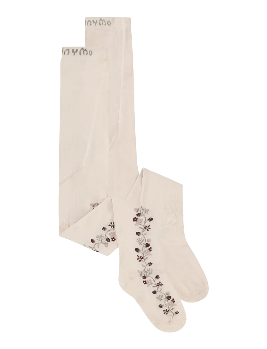 Minymo - Stockings w. pattern (2-pack) - tights - birch - 0