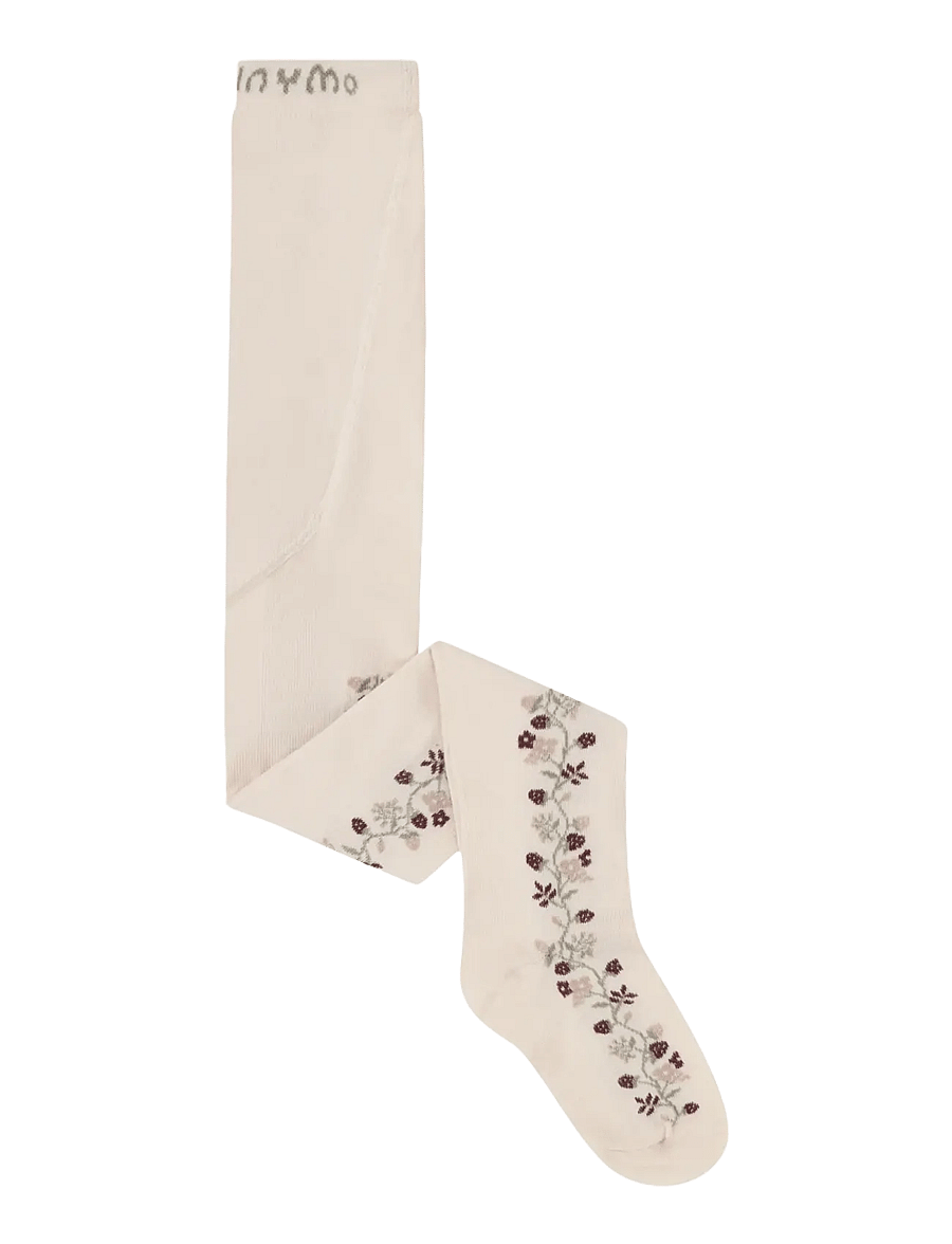 Minymo - Stockings w. pattern (2-pack) - tights - birch - 2