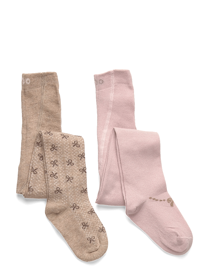 Minymo - Stockings w. pattern (2-pack) - strumpfhosen - shell - 0