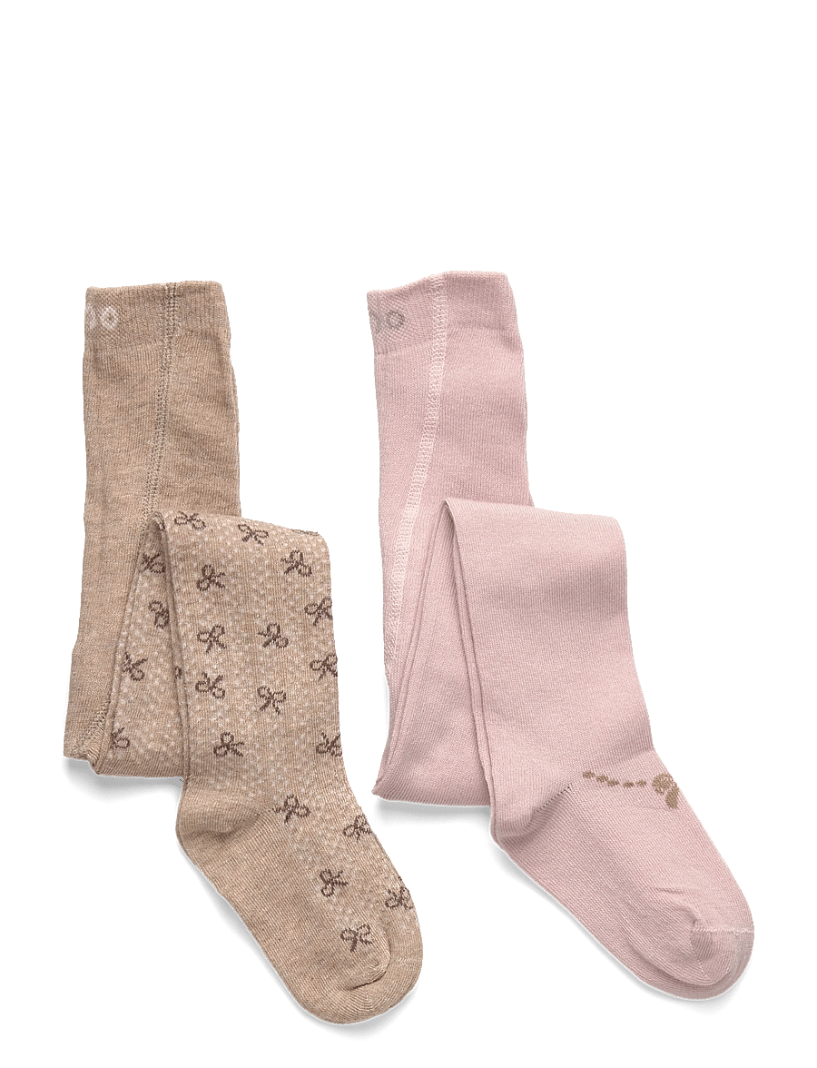 Minymo - Stockings w. pattern (2-pack) - strumpfhosen - shell - 0