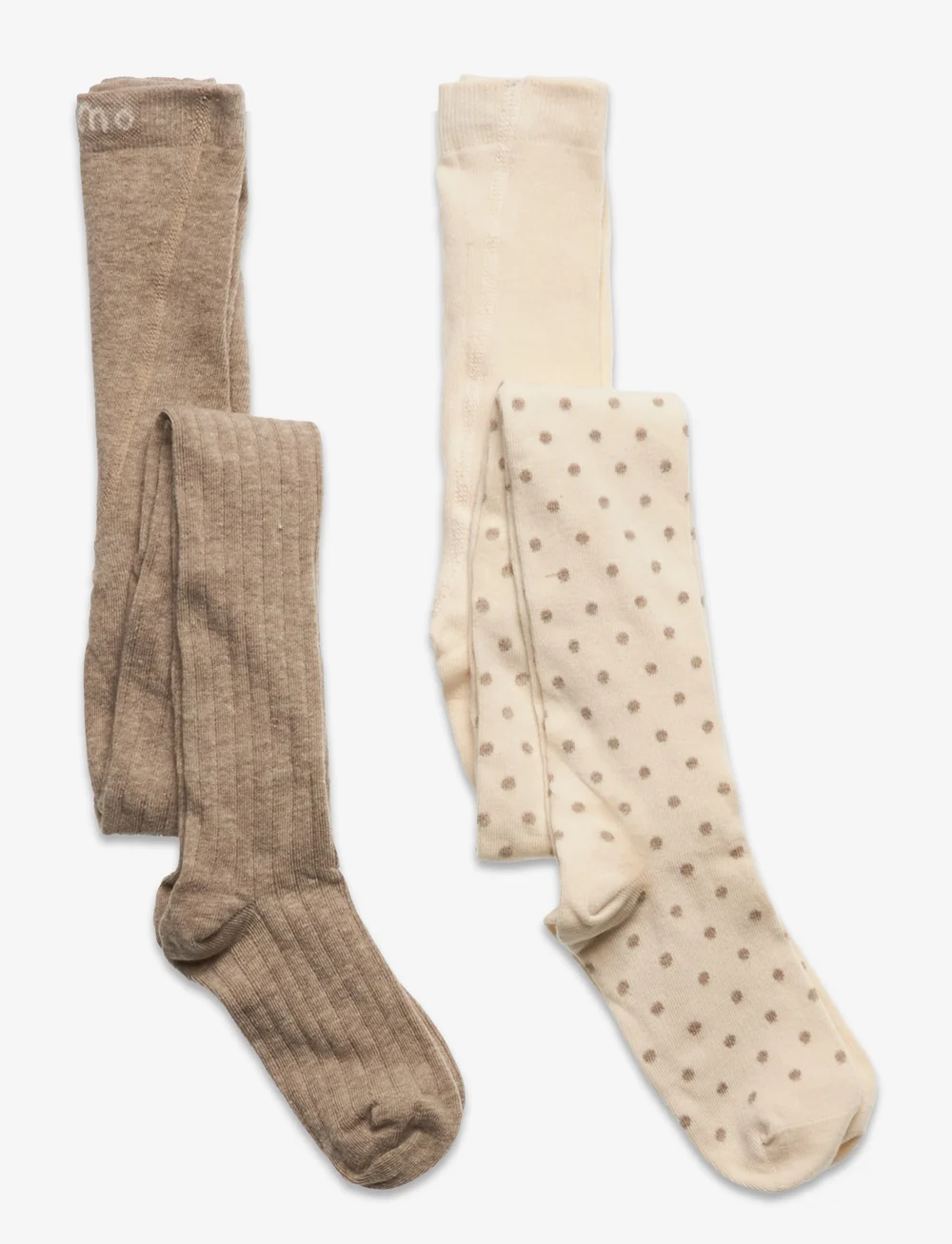 Minymo - Stockings w. pattern (2-pack) - strømpebukser - simply taupe - 0