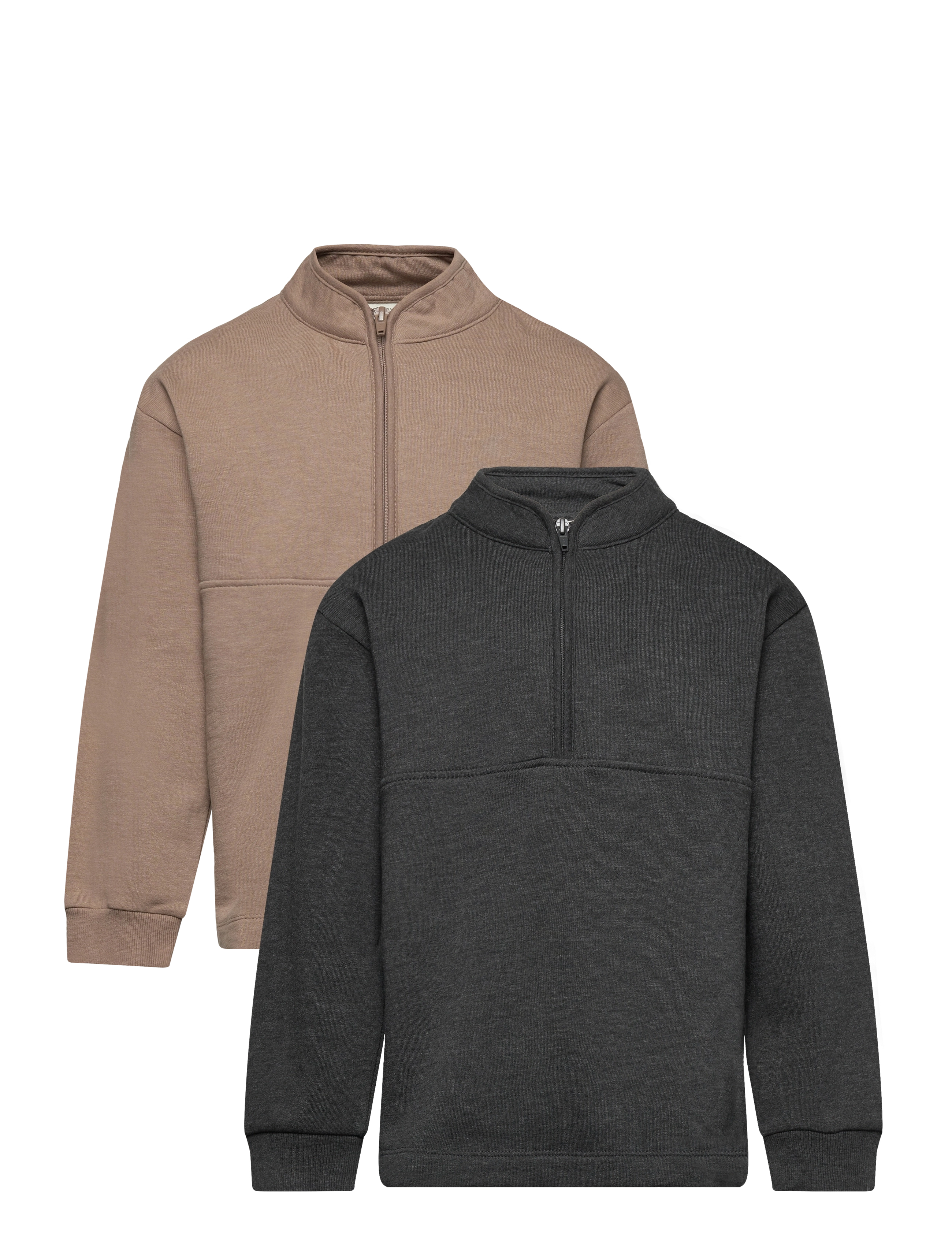 Minymo Sweatshirt w.zip (2-pack) - Sweatshirts - FOSSIL / green