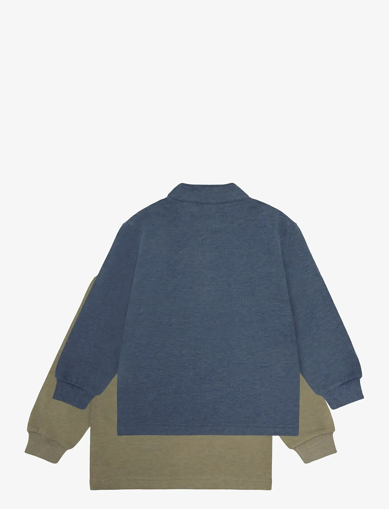 Minymo - Sweatshirt w.zip (2-pack) - collegepaidat - vetiver - 1