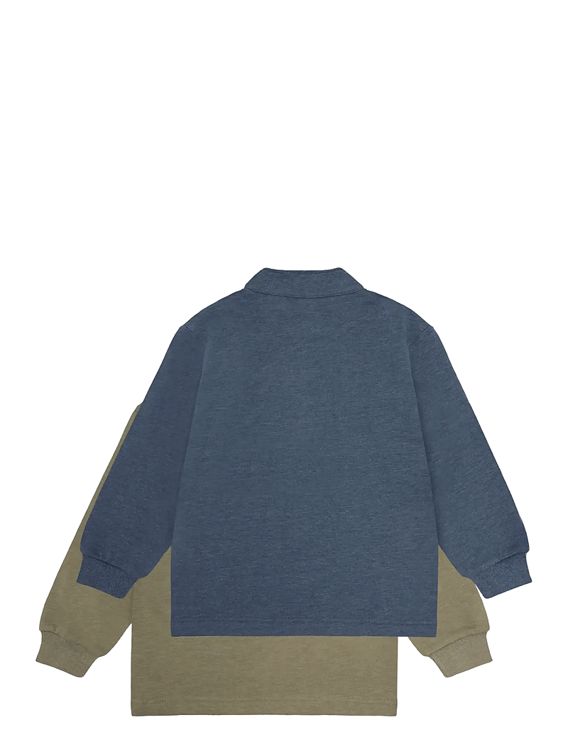 Minymo - Sweatshirt w.zip (2-pack) - collegepaidat - vetiver - 1