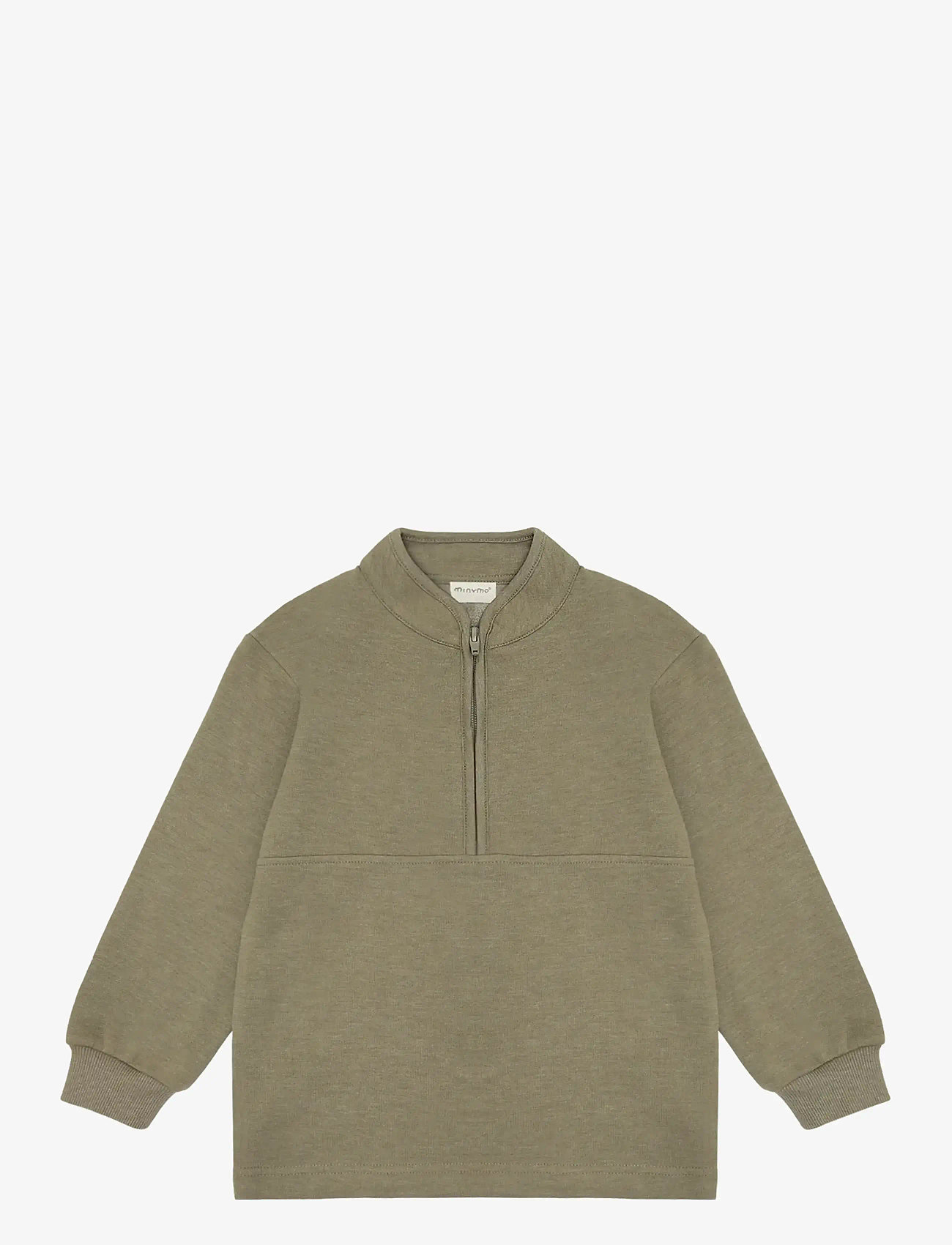 Minymo - Sweatshirt w.zip (2-pack) - collegepaidat - vetiver - 2