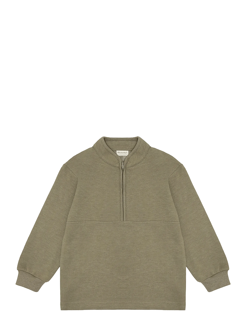 Minymo - Sweatshirt w.zip (2-pack) - collegepaidat - vetiver - 2