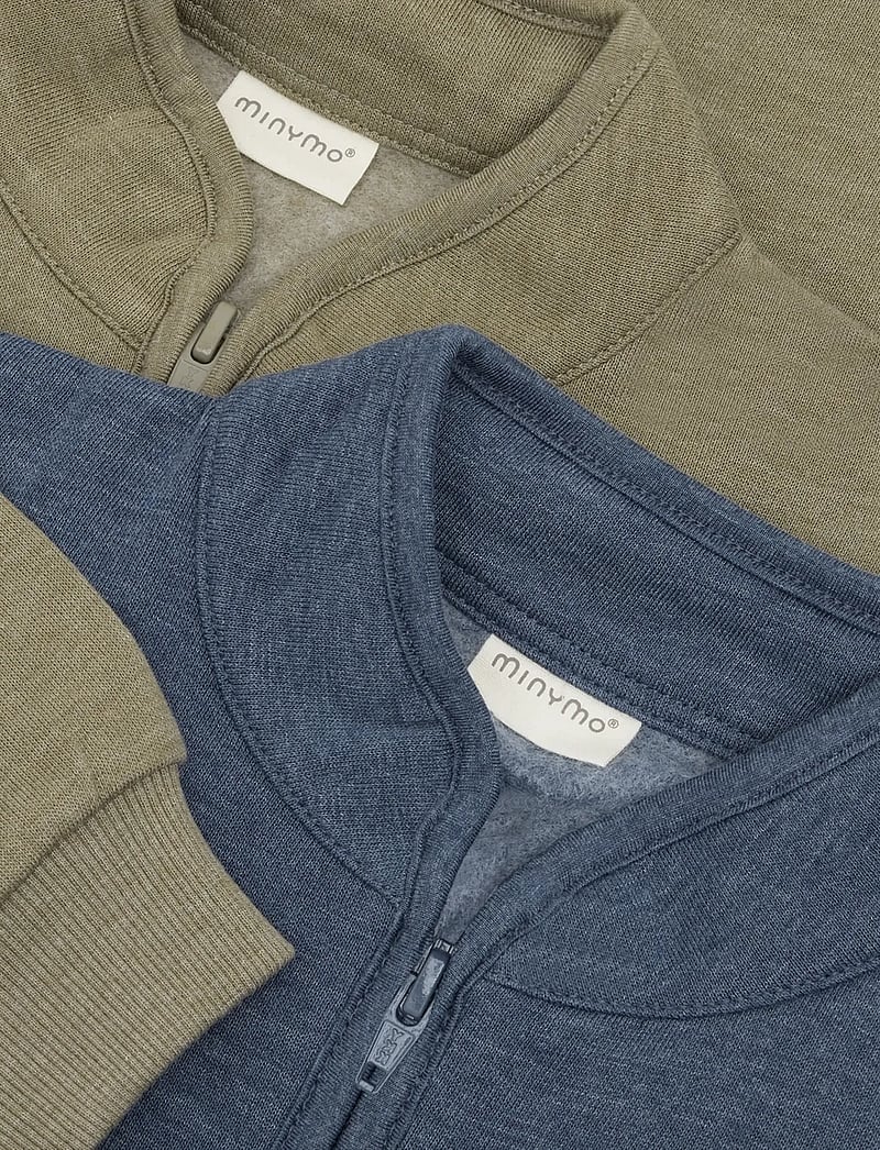 Minymo - Sweatshirt w.zip (2-pack) - collegepaidat - vetiver - 4